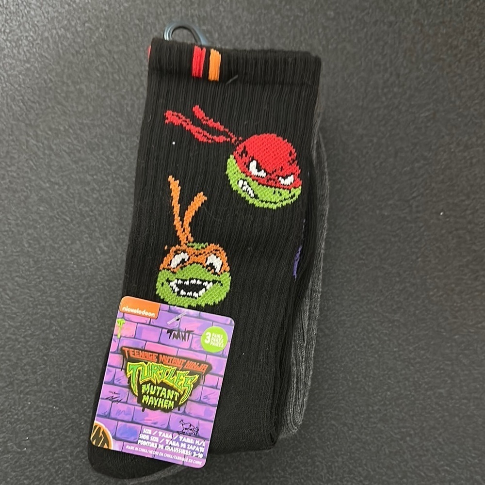 Ninja turtle Mutant Mayhem Black Socks